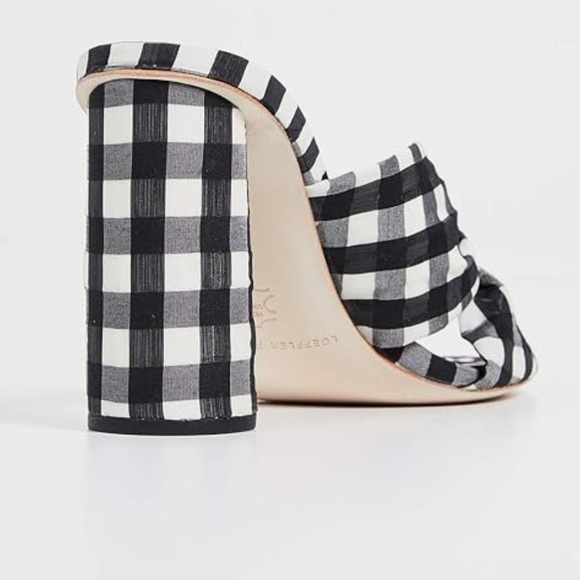 Loeffler Randall Coco Checked Black Sandal 10 - Picture 4 of 5